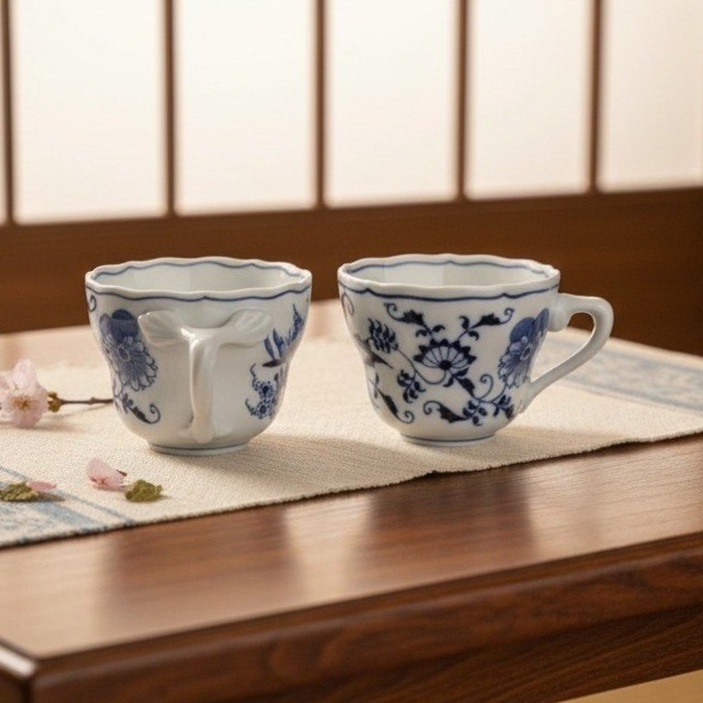 Blue Danube Japan fine China Tea Cups Set of 2